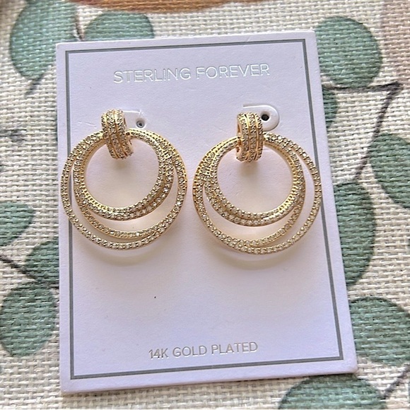 STERLING FOREVER • Gold Circle Knot Drop Hoop Earrings - Picture 4 of 4